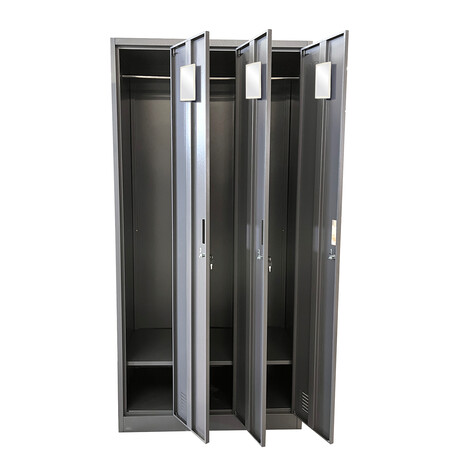 Ντουλάπα Τρίφυλλη ArteLibre EARWEN Σκούρο Γκρι Μέταλλο 90x45x185cm