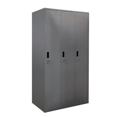 Ντουλάπα Τρίφυλλη ArteLibre EARWEN Σκούρο Γκρι Μέταλλο 90x45x185cm