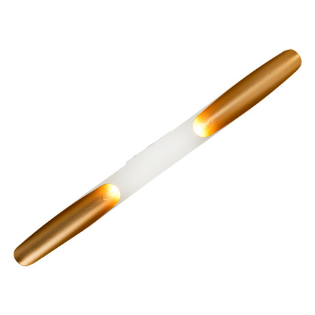 Φωτιστικό Τοίχου ArteLibre PAMPA Δίφωτο Λευκό/Χρυσό Μέταλλο/Αλουμίνιο 6x75x40cm