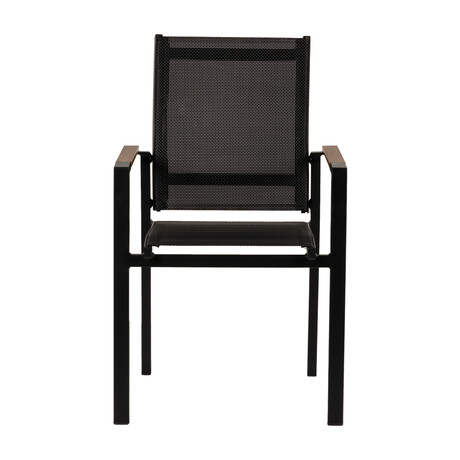 Πολυθρόνα Κήπου ArteLibre KALANDULA Μαύρο/Καρυδί Αλουμίνιο/Ύφασμα 40x47x91cm