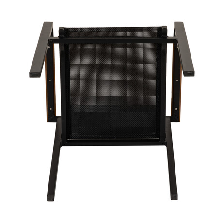 Πολυθρόνα Κήπου ArteLibre KALANDULA Μαύρο/Καρυδί Αλουμίνιο/Ύφασμα 40x47x91cm