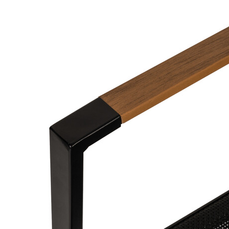 Πολυθρόνα Κήπου ArteLibre KALANDULA Μαύρο/Καρυδί Αλουμίνιο/Ύφασμα 40x47x91cm