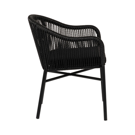 Πολυθρόνα Κήπου ArteLibre KAGERA Μαύρο Αλουμίνιο/Rattan 45x42x84cm