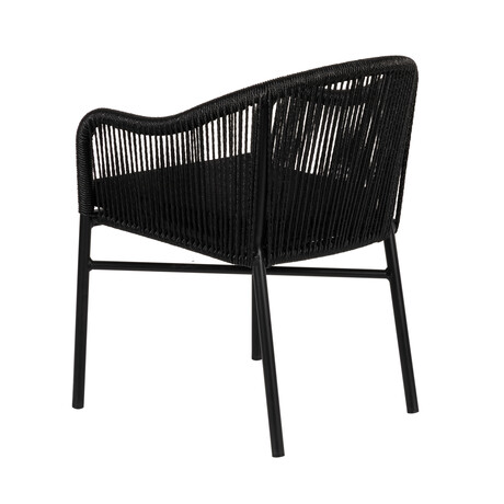 Πολυθρόνα Κήπου ArteLibre KAGERA Μαύρο Αλουμίνιο/Rattan 45x42x84cm