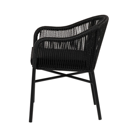 Πολυθρόνα Κήπου ArteLibre KAGERA Μαύρο Αλουμίνιο/Rattan 45x42x84cm