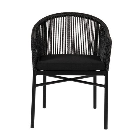 Πολυθρόνα Κήπου ArteLibre KAGERA Μαύρο Αλουμίνιο/Rattan 45x42x84cm