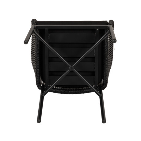 Πολυθρόνα Κήπου ArteLibre KAGERA Μαύρο Αλουμίνιο/Rattan 45x42x84cm