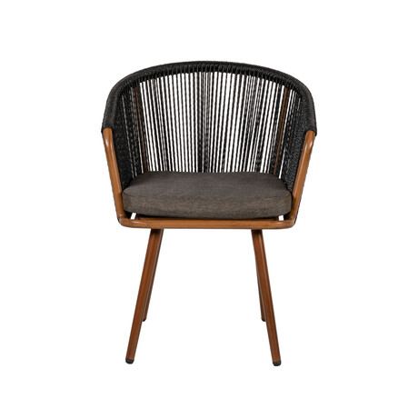 Πολυθρόνα Κήπου ArteLibre LOFOI Μαύρο/Καφέ Αλουμίνιο/Rattan 60x62x81cm