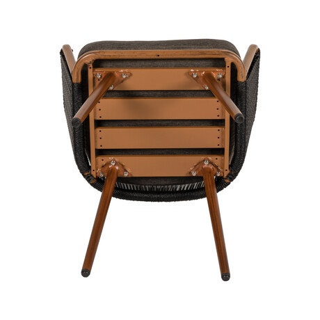 Πολυθρόνα Κήπου ArteLibre LOFOI Μαύρο/Καφέ Αλουμίνιο/Rattan 60x62x81cm