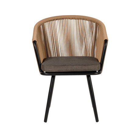 Πολυθρόνα Κήπου ArteLibre LOFOI Μαύρο/Καφέ Αλουμίνιο/Rattan 60x62x81cm