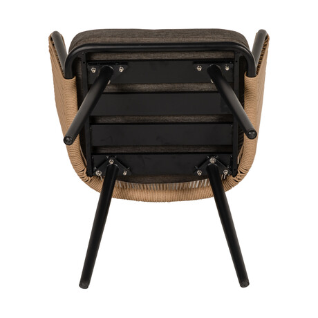 Πολυθρόνα Κήπου ArteLibre LOFOI Μαύρο/Καφέ Αλουμίνιο/Rattan 60x62x81cm