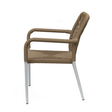 Πολυθρόνα Κήπου ArteLibre TINKISSO Λευκό/Φυσικό Αλουμίνιο/Rattan 57x63x82cm