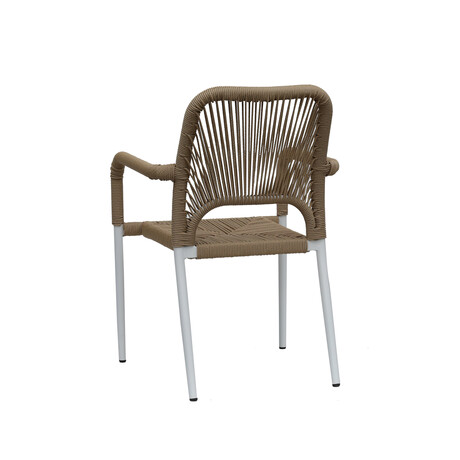 Πολυθρόνα Κήπου ArteLibre TINKISSO Λευκό/Φυσικό Αλουμίνιο/Rattan 57x63x82cm