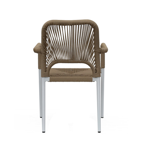Πολυθρόνα Κήπου ArteLibre TINKISSO Λευκό/Φυσικό Αλουμίνιο/Rattan 57x63x82cm