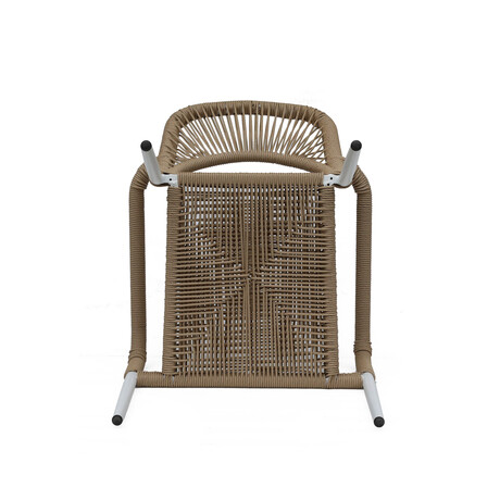 Πολυθρόνα Κήπου ArteLibre TINKISSO Λευκό/Φυσικό Αλουμίνιο/Rattan 57x63x82cm