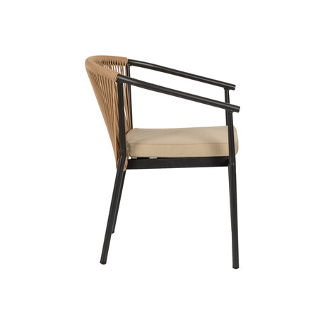 Πολυθρόνα Κήπου ArteLibre MANDRAKA Μαύρο/Φυσικό Αλουμίνιο/Rattan 57x61x78cm