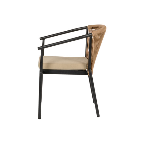 Πολυθρόνα Κήπου ArteLibre MANDRAKA Μαύρο/Φυσικό Αλουμίνιο/Rattan 57x61x78cm