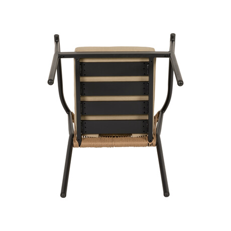 Πολυθρόνα Κήπου ArteLibre MANDRAKA Μαύρο/Φυσικό Αλουμίνιο/Rattan 57x61x78cm