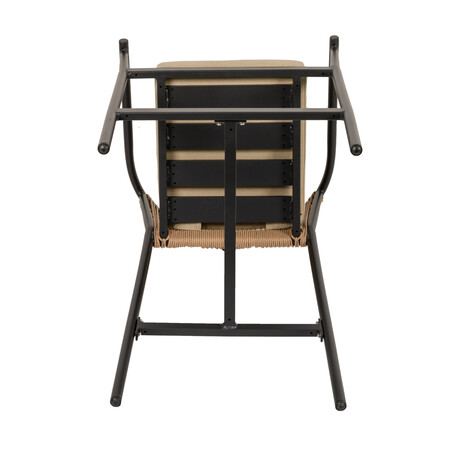 Σκαμπό ArteLibre MANDRAKA Μαύρο/Φυσικό Αλουμίνιο/Rattan 56x63x108cm