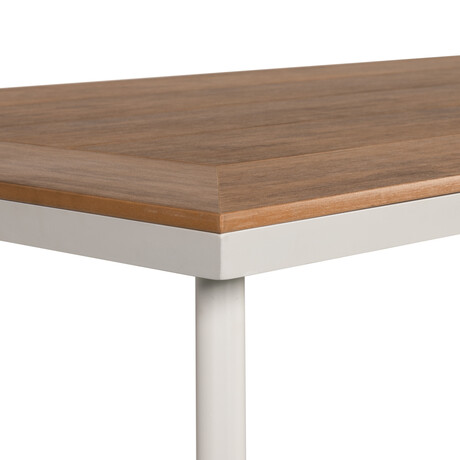 Τραπέζι Κήπου ArteLibre EPUPA Λευκό/Καρυδί Αλουμίνιο/Ξύλο 160x90x73cm
