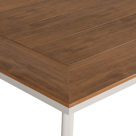 Τραπέζι Κήπου ArteLibre EPUPA Λευκό/Καρυδί Αλουμίνιο/Ξύλο 160x90x73cm