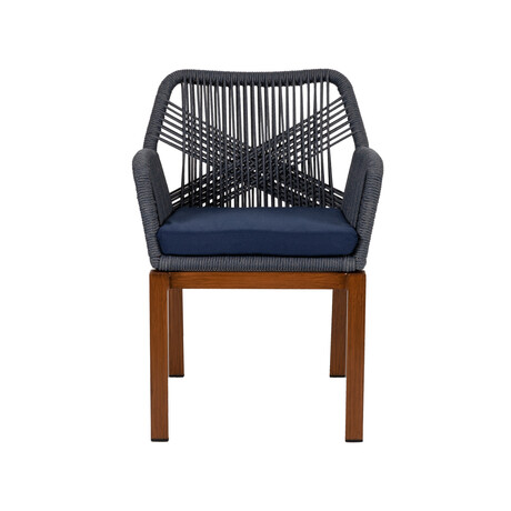 Πολυθρόνα Κήπου ArteLibre LISBON Mπλε/Μπαμπού Αλουμίνιο/Ύφασμα 57x58x77cm