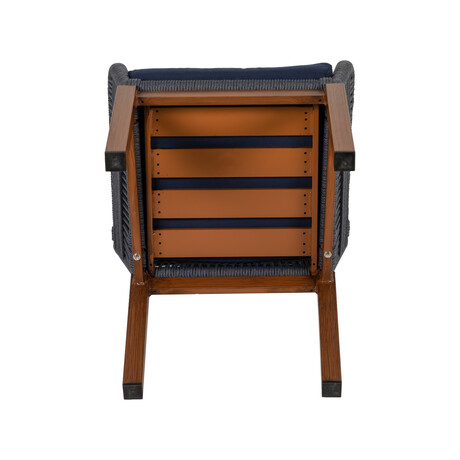 Πολυθρόνα Κήπου ArteLibre LISBON Mπλε/Μπαμπού Αλουμίνιο/Ύφασμα 57x58x77cm