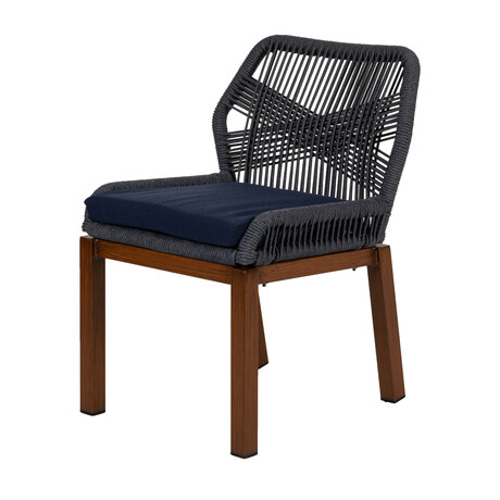 Καρέκλα Κήπου ArteLibre LISBON Μπλε/Μπαμπού Αλουμίνιο/Ύφασμα 50x58x77cm