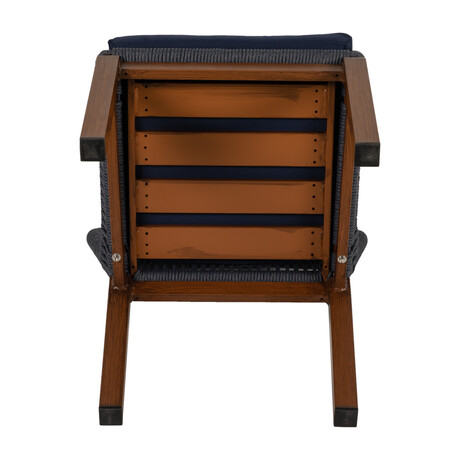 Καρέκλα Κήπου ArteLibre LISBON Μπλε/Μπαμπού Αλουμίνιο/Ύφασμα 50x58x77cm