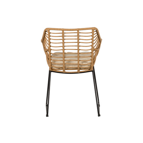 Πολυθρόνα Κήπου ArteLibre KALAMBO Φυσικό/Μαύρο Αλουμίνιο/Rattan 56x57x81cm