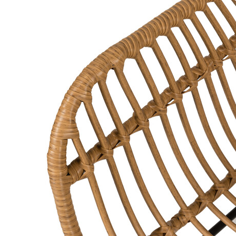 Πολυθρόνα Κήπου ArteLibre KALAMBO Φυσικό/Μαύρο Αλουμίνιο/Rattan 56x57x81cm