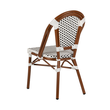 Καρέκλα Κήπου ArteLibre MUTARAZI Λευκό/Μαύρο Αλουμίνιο/Rattan 50x57x85cm
