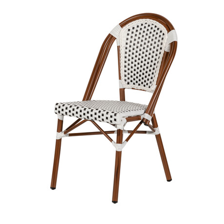 Καρέκλα Κήπου ArteLibre MUTARAZI Λευκό/Μαύρο Αλουμίνιο/Rattan 50x57x85cm
