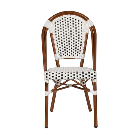 Καρέκλα Κήπου ArteLibre MUTARAZI Λευκό/Μαύρο Αλουμίνιο/Rattan 50x57x85cm