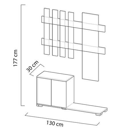 Έπιπλο Εισόδου ArteLibre Με Καθρέπτη BAKARI Καρυδί Μοριοσανίδα/Γυαλί 130x30x177cm