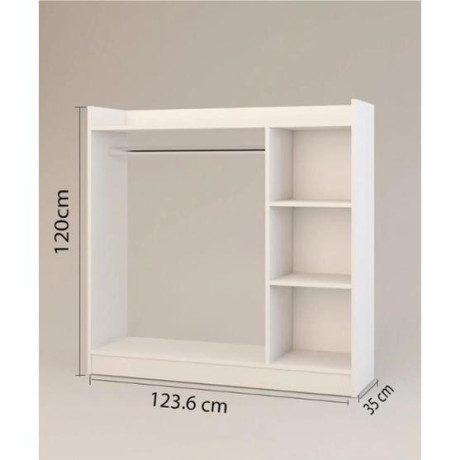 Κρεμάστρα Δαπέδου ArteLibre ZOLA Λευκό Μοριοσανίδα/Μέταλλο 123.6x35x120cm