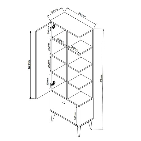 Γραφείο Με Ράφια ArteLibre DIALLO Δρυς Μοριοσανίδα 150x50x123cm