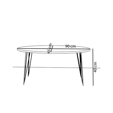 Τραπεζάκι Σαλονιού ArteLibre SEYE Γκρι Μοριοσανίδα/Μέταλλο 45x90x40cm