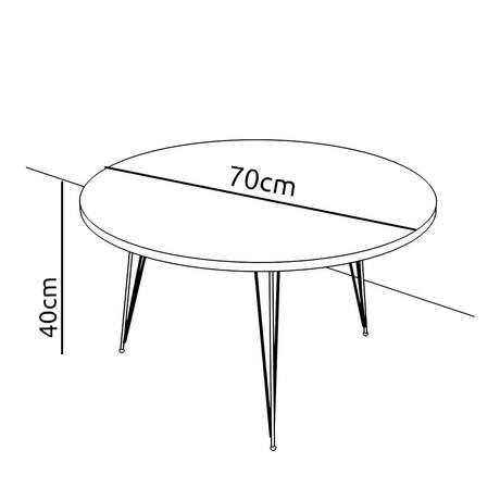 Τραπεζάκι Σαλονιού ArteLibre TAYO Γκρι Μοριοσανίδα/Μέταλλο Φ70x40cm