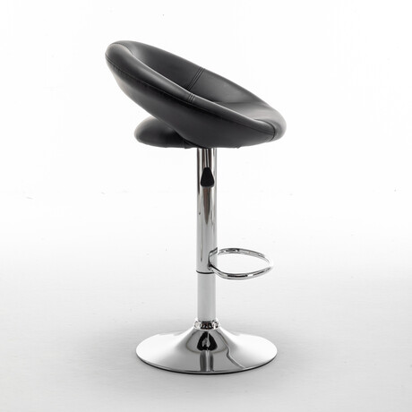 Σκαμπό Bar ArteLibre FETT Με Πλάτη Πτυσσόμενο Μαύρο PU/Μέταλλο 54x49x81-103cm