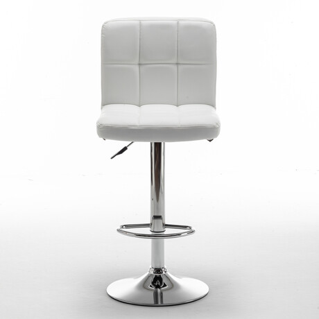 Σκαμπό Bar ArteLibre DIN Με Πλάτη Πτυσσόμενο Λευκό PVC/Μέταλλο 44x50x92-113cm