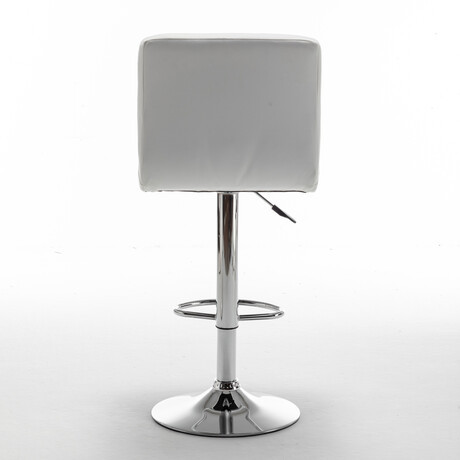 Σκαμπό Bar ArteLibre DIN Με Πλάτη Πτυσσόμενο Λευκό PVC/Μέταλλο 44x50x92-113cm