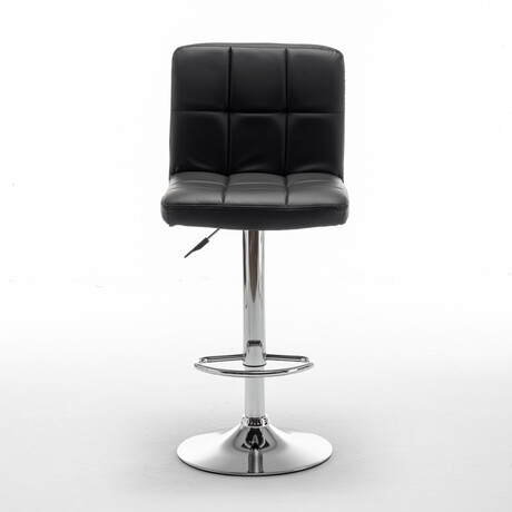 Σκαμπό Bar ArteLibre DIN Με Πλάτη Πτυσσόμενο Μαύρο PVC/Μέταλλο 44x50x92-113cm