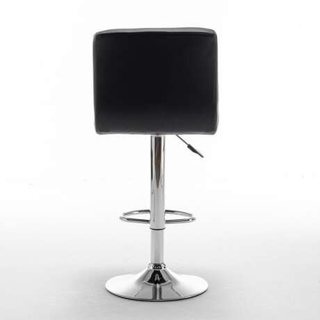 Σκαμπό Bar ArteLibre DIN Με Πλάτη Πτυσσόμενο Μαύρο PVC/Μέταλλο 44x50x92-113cm