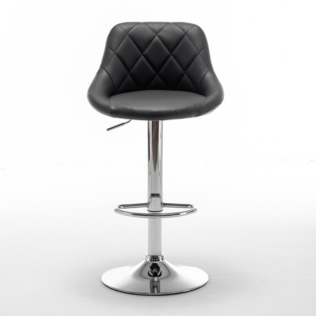 Σκαμπό Bar ArteLibre GARSA Με Πλάτη Πτυσσόμενο Μαύρο PU/Μέταλλο 46x46x83-105cm