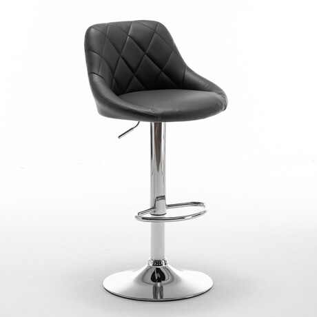 Σκαμπό Bar ArteLibre GARSA Με Πλάτη Πτυσσόμενο Μαύρο PU/Μέταλλο 46x46x83-105cm