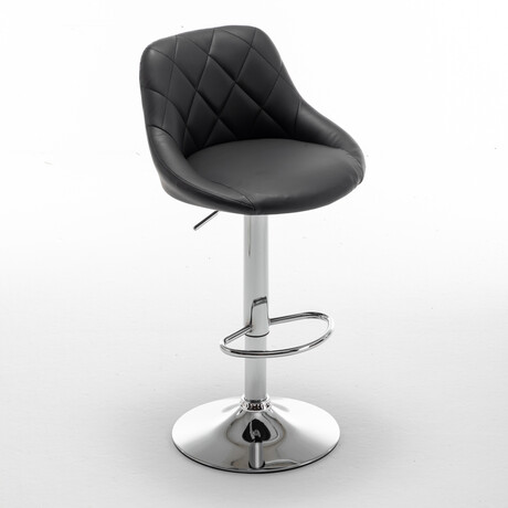 Σκαμπό Bar ArteLibre GARSA Με Πλάτη Πτυσσόμενο Μαύρο PU/Μέταλλο 46x46x83-105cm