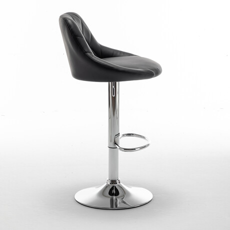 Σκαμπό Bar ArteLibre GARSA Με Πλάτη Πτυσσόμενο Μαύρο PU/Μέταλλο 46x46x83-105cm