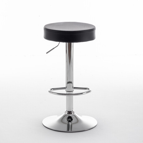 Σκαμπό Bar ArteLibre LORTHA Πτυσσόμενο Μαύρο PU/Μέταλλο Φ39x64-86cm