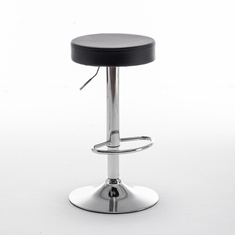 Σκαμπό Bar ArteLibre LORTHA Πτυσσόμενο Μαύρο PU/Μέταλλο Φ39x64-86cm